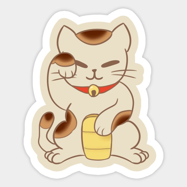 Luckiest Cat Sticker by Gavs_Art